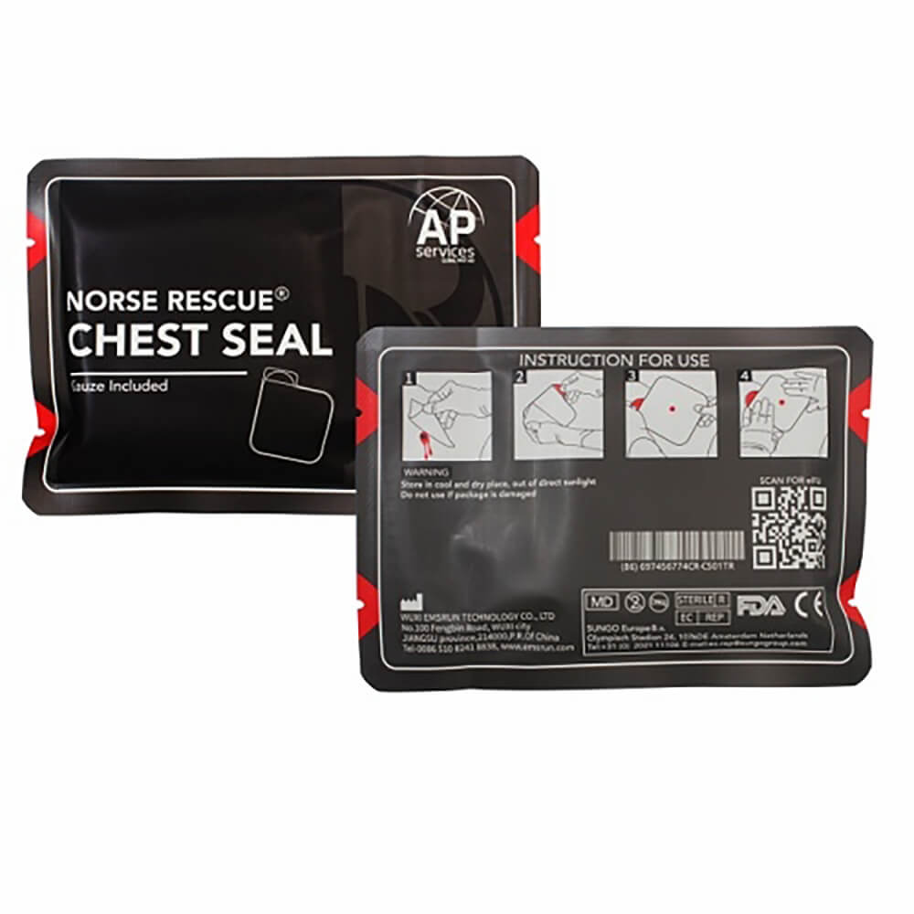 Ventileeritav õhkrinna plaaster NORSE RESCUE Chest Seal, Vented, N1