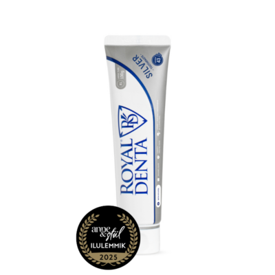 Royal Denta Silver 130g hambapastatuub Anne & Stiili ilulemmik 2026 logoga
