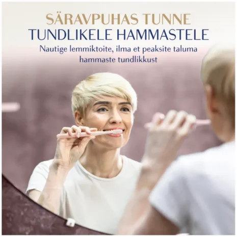 hambapasta-royal-denta-sensitive-130g-tundlikele-hammastele Naisterahvas peseb hambaid rotyal denta hambaharjaga