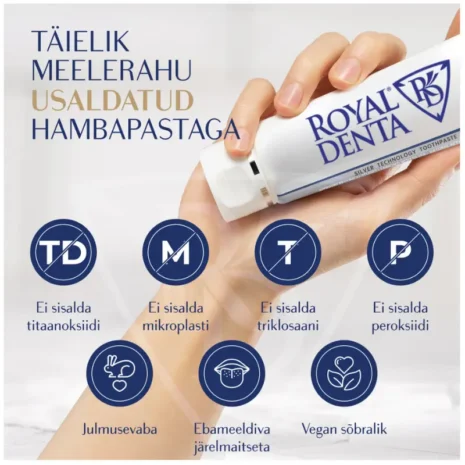 hambapasta-royal-denta-silver Silver pasta täiusatud koostis ksülittoliga ja fluoriidiga