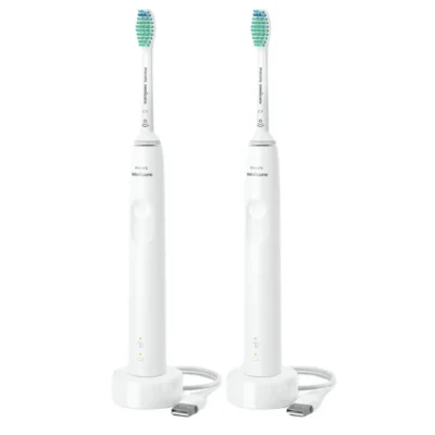 Daily Clean 3100 White & White komplekt 2 valge kambaharjaga