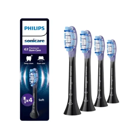 Premium Gum Care musta värvi otsikud 4tk pakendiga HX9054/88