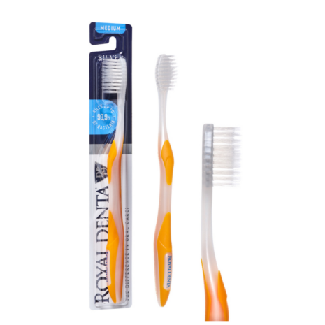 Hambahari Royal Denta SILVER MEDIUM oranž mitme erineva nurga alt