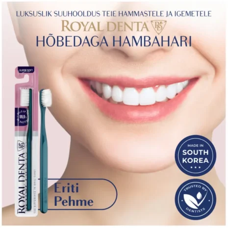 hambahari-royal-denta-silver-super-soft Royal Denta Super Soft Silver hõbeda osakestega hambahari
