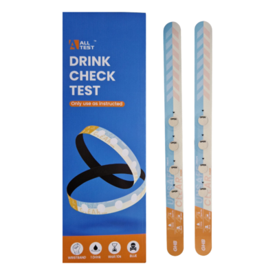 Korgijoogi tuvastamise kaks käepaela ja pakend